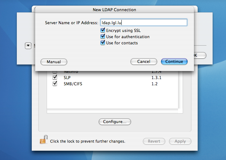 Create a new LDAP server entry